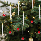 6x Red Crystal Ball Candles