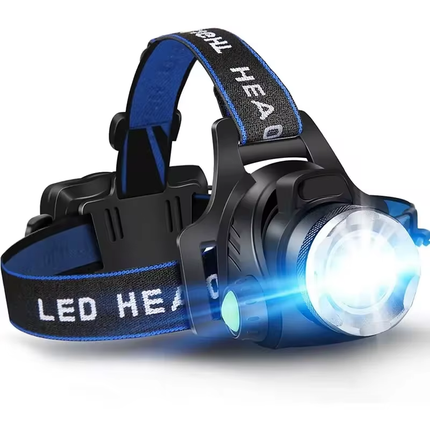 LED Headlamp with Zoom & Rechargeable Battery | Waterproof Design for All Weather Adventures 0