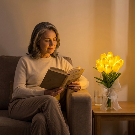 LED Tulip Bouquet Light | Lifelike Design with Automatic Timer | Warm Glow for Year-Round Elegance 2