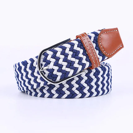 Stretch Belt, Elastic Fabric Belt with Metal Buckle, One Size Casual Stretchy Belt for Everyday Outfits
