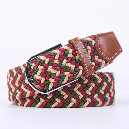 Elastic Fabric Belt with Metal Buckle, One Size Casual Stretchy Belt for Everyday Outfits – image 22