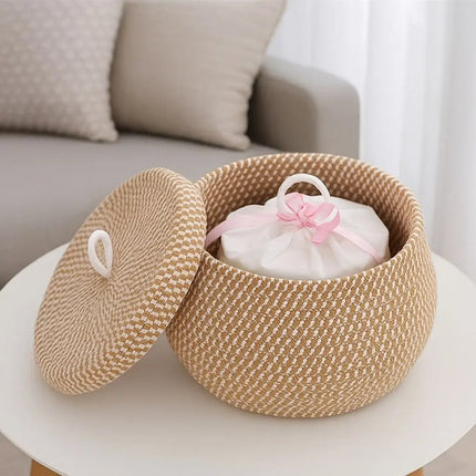 Woven Storage Basket, Round Weave Basket for Home Decor – image 4