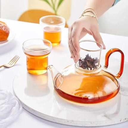 Glass Tea Set with Infuser, Heat Resistant Glass Teapot with Removable Infuser