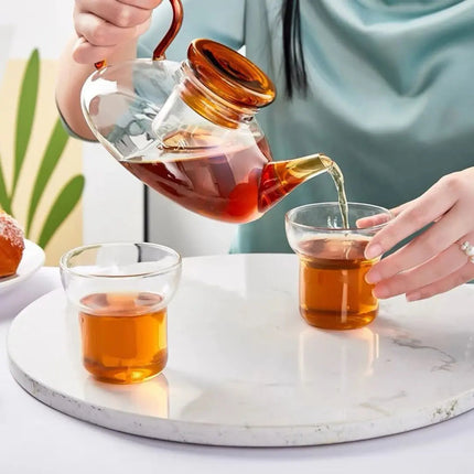 Glass Tea Set with Infuser, Heat Resistant Glass Teapot with Removable Infuser – image 4
