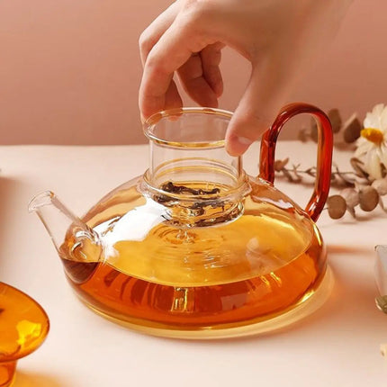 Glass Tea Set with Infuser, Tea Cup Set of 2 Glass Teacups – image 5