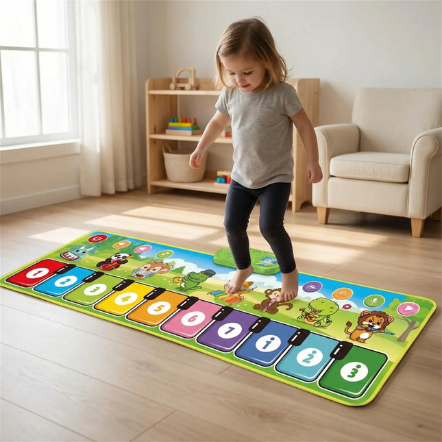Dance Mat for Toddlers, Foldable Play Mat with Step Activated Sound Keys, Musical Toddler Toys for Indoor Play_00