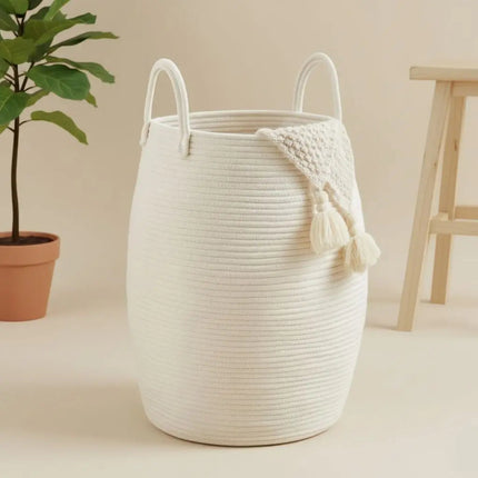 Collapsible Laundry Basket, Large Woven Basket for Clothes and Toys