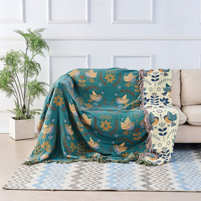 Layered Comfort | Reversible Throw Blanket with Boho Design | Cozy Decorative Layering for Home 0