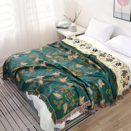 Layered Comfort | Reversible Throw Blanket with Boho Design | Cozy Decorative Layering for Home 3