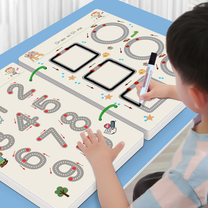 Learning Essentials | Reusable Tracing Workbook Set with Wipe-Clean Pages | Fun Exercises for Early Writing Skills 4