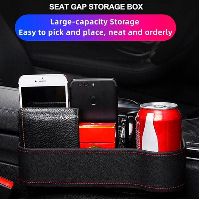 Leather Car Seat Organizer with Cup Holder | Multifunctional Design for Extra Storage and Convenience 1