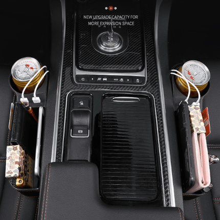 Leather Car Seat Organizer with Cup Holder | Multifunctional Design for Extra Storage and Convenience 2