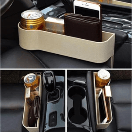 Leather Car Seat Organizer with Cup Holder | Multifunctional Design for Extra Storage and Convenience 3