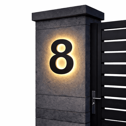 Modern House Numbers with LED Light, Backlit Address Sign in Stainless Steel – image 13