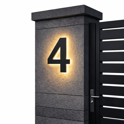 Modern House Numbers with LED Light, Illuminated House Number Sign for Outdoor – image 14