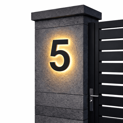 Modern House Numbers with LED Light, Backlit Address Sign in Stainless Steel – image 15