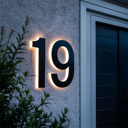 Modern House Numbers with LED Light, Illuminated House Number Sign for Outdoor – image 4