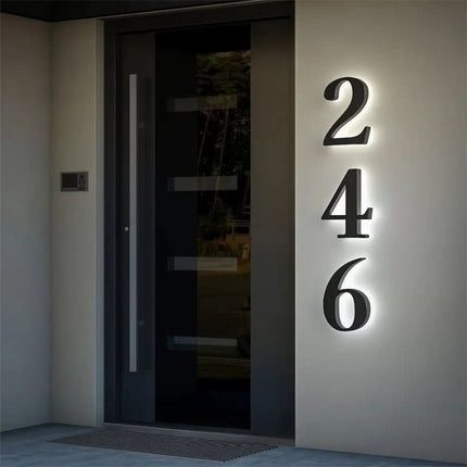 Modern House Numbers with LED Light, Backlit Address Sign in Stainless Steel – image 5