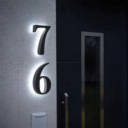 Modern House Numbers with LED Light, Illuminated House Number Sign for Outdoor – image 6
