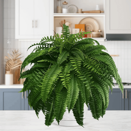 Lifelike Artificial Boston Fern | UV Resistant Faux Plants for Maintenance-Free Outdoor Décor 3