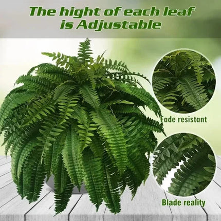 Lifelike Artificial Boston Fern | UV Resistant Faux Plants for Maintenance-Free Outdoor Décor 4