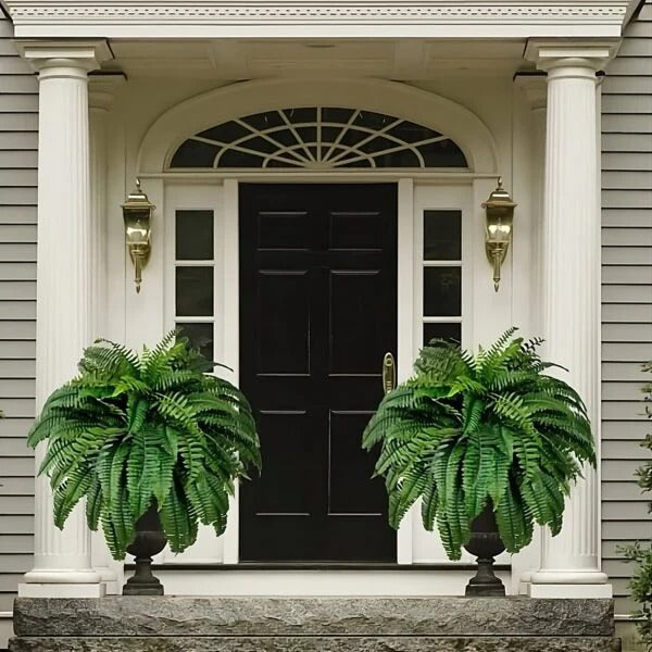 Lifelike Faux Boston Fern | UV Resistant Artificial Plant for Indoor & Outdoor Decor 0