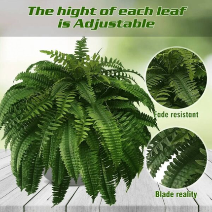 Lifelike Faux Boston Fern | UV Resistant Artificial Plant for Indoor & Outdoor Decor 2