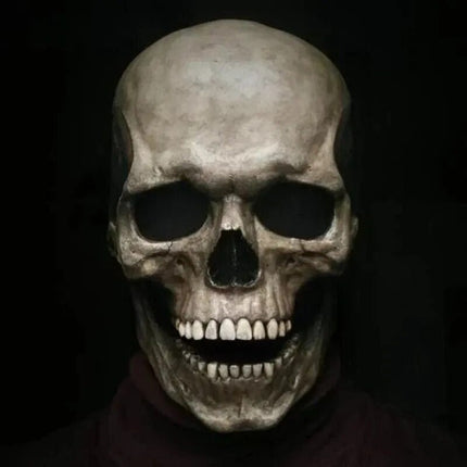 Lifelike Skull Mask | Realistic Skeleton Face Mask with Moving Jaw | Perfect for Halloween and Cosplay 0