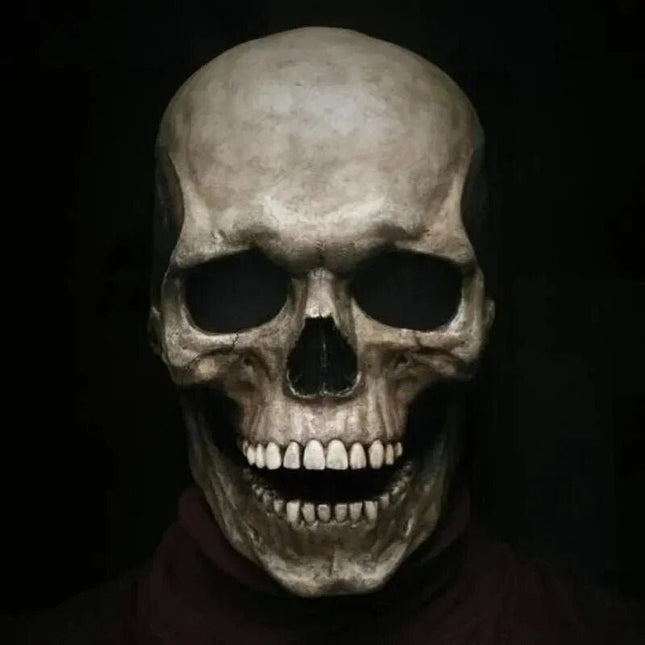 Lifelike Skull Mask | Realistic Skeleton Face Mask with Moving Jaw | Perfect for Halloween and Cosplay 0