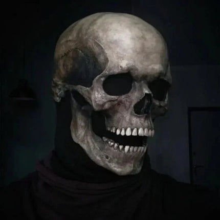 Lifelike Skull Mask | Realistic Skeleton Face Mask with Moving Jaw | Perfect for Halloween and Cosplay 2
