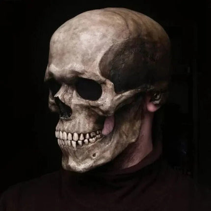 Lifelike Skull Mask | Realistic Skeleton Face Mask with Moving Jaw | Perfect for Halloween and Cosplay 3