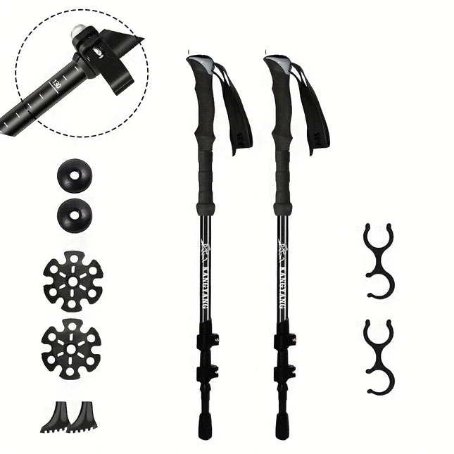 Lightweight Carbon Fiber Trekking Poles with Quick-Lock System | Adjustable Hiking Sticks for Comfort and Stability 0