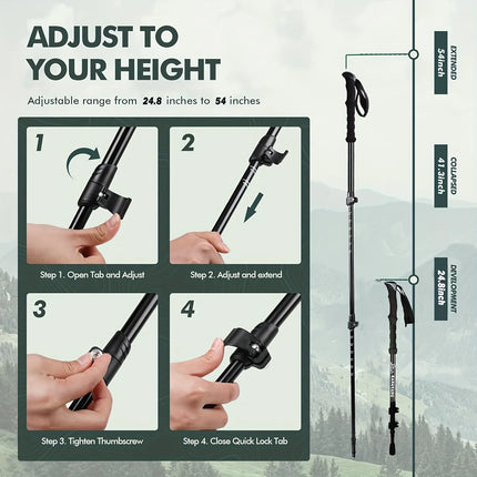 Lightweight Carbon Fiber Trekking Poles with Quick-Lock System | Adjustable Hiking Sticks for Comfort and Stability 2