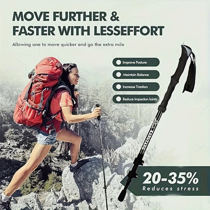 Lightweight Carbon Fiber Trekking Poles with Quick-Lock System | Adjustable Hiking Sticks for Comfort and Stability 3