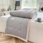 Lightweight Cooling Blanket | Ultra-Soft Polyester with Stylish Gray Trim | Perfect for Home, Travel & Camping 0