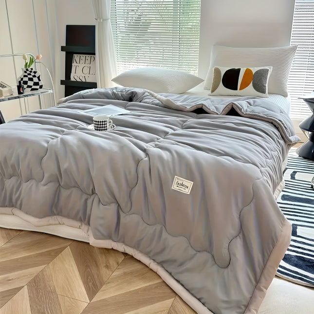 Lightweight Cooling Blanket | Ultra-Soft Polyester with Stylish Gray Trim | Perfect for Home, Travel & Camping 1