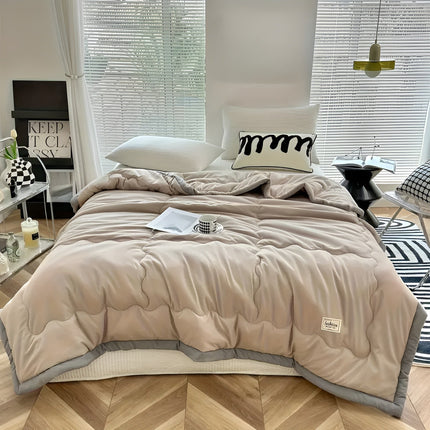 Lightweight Cooling Blanket | Ultra-Soft Polyester with Stylish Gray Trim | Perfect for Home, Travel & Camping 5