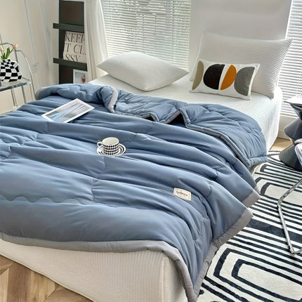 Lightweight Cooling Blanket | Ultra-Soft Polyester with Stylish Gray Trim | Perfect for Home, Travel & Camping 7