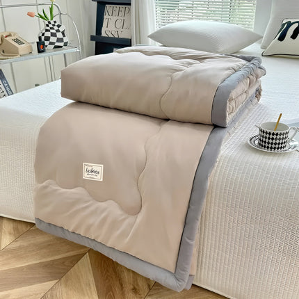 Lightweight Cooling Blanket | Ultra-Soft Polyester with Stylish Gray Trim | Perfect for Home, Travel & Camping 9