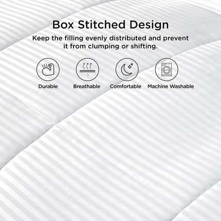 Lightweight Cooling Duvet Insert with Quilted Box Stitch & 8 Tabs for Comfortable Summer Sleep 2
