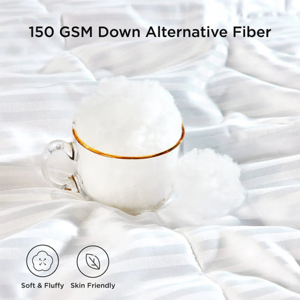 Lightweight Cooling Duvet Insert with Quilted Box Stitch & 8 Tabs for Comfortable Summer Sleep 3