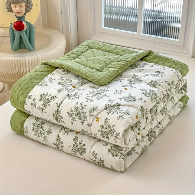Lightweight Floral Quilt | Breathable Summer Comfort with Elegant Design | Refreshing Bedspread for a Cozy Sleep 0