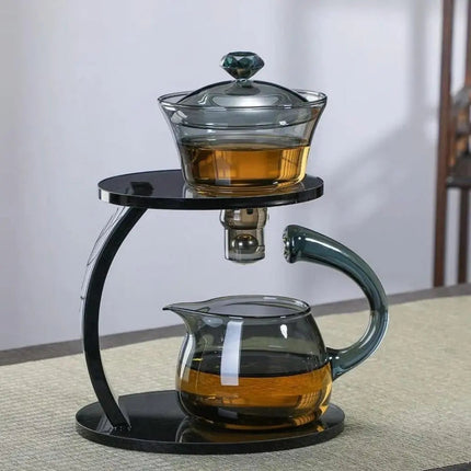 Glass Tea Set with 6 Teacups, Tea Infuser
