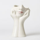 Face Vase, Sculptural Flower Vase with Hands