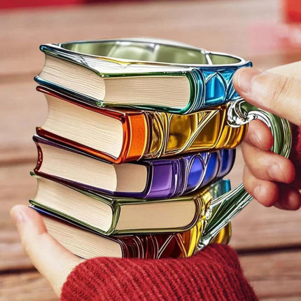 Literary Charm | 3D Book Spine Glass Coffee Mug with Durable Design | Unique Gift for Book Lovers 4