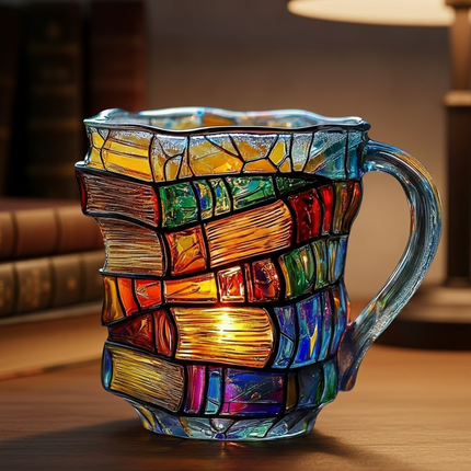 Literary Charm | 3D Book Spine Glass Coffee Mug with Durable Design | Unique Gift for Book Lovers 8