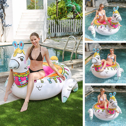 Llama Inflatable Swimming Pool with Comfortable Seating | Durable PVC Design for Relaxation 1