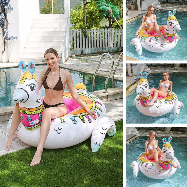 Llama Inflatable Swimming Pool with Comfortable Seating | Durable PVC Design for Relaxation 1