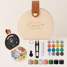 Portable Sewing Kit, Travel Sewing Kit with Faux Leather Case, Sewing Supplies with Thread Spools, Travel Essentials
