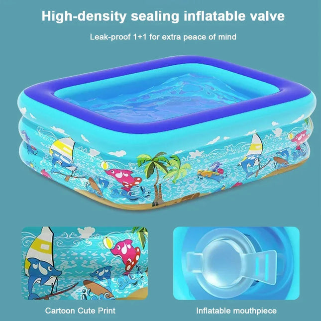 Luftolino | Inflatable Children's Paddling Pool with Cartoon Design | Durable PVC for Safe Summer Fun 1